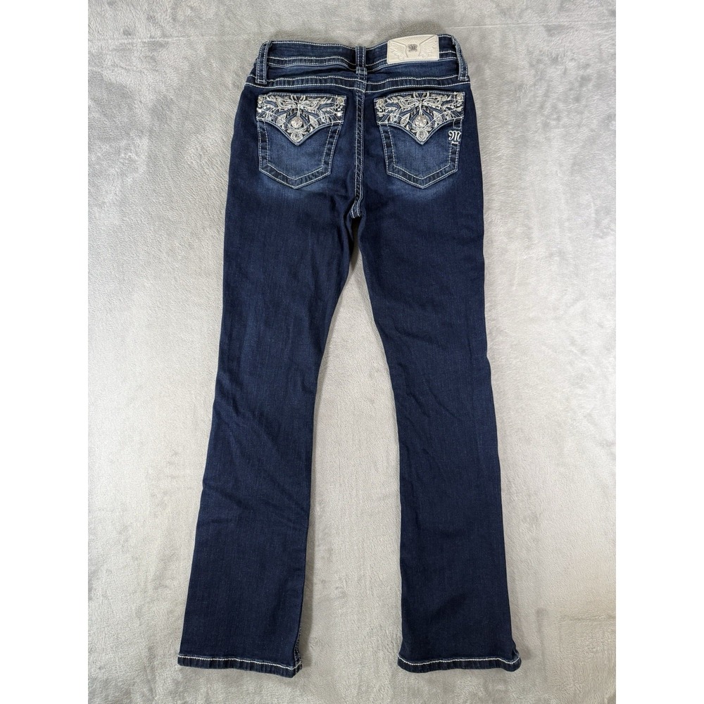 Miss Me Jeans Women's 26x32 Actual 26x30.5 Mid Rise Bootcut Rhinestone Pockets